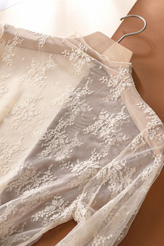 Lux Layering Floral Lace Mesh Top