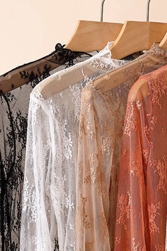 Lux Layering Floral Lace Mesh Top