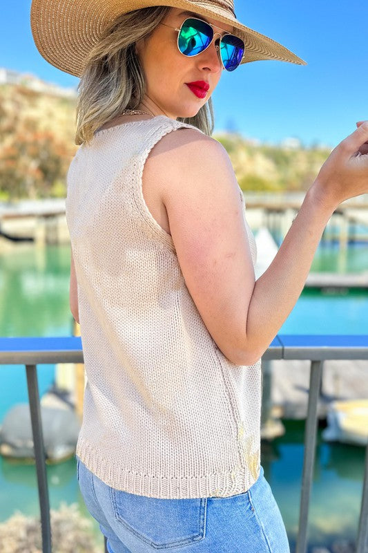 Gold Aztec Printed Knitted Top