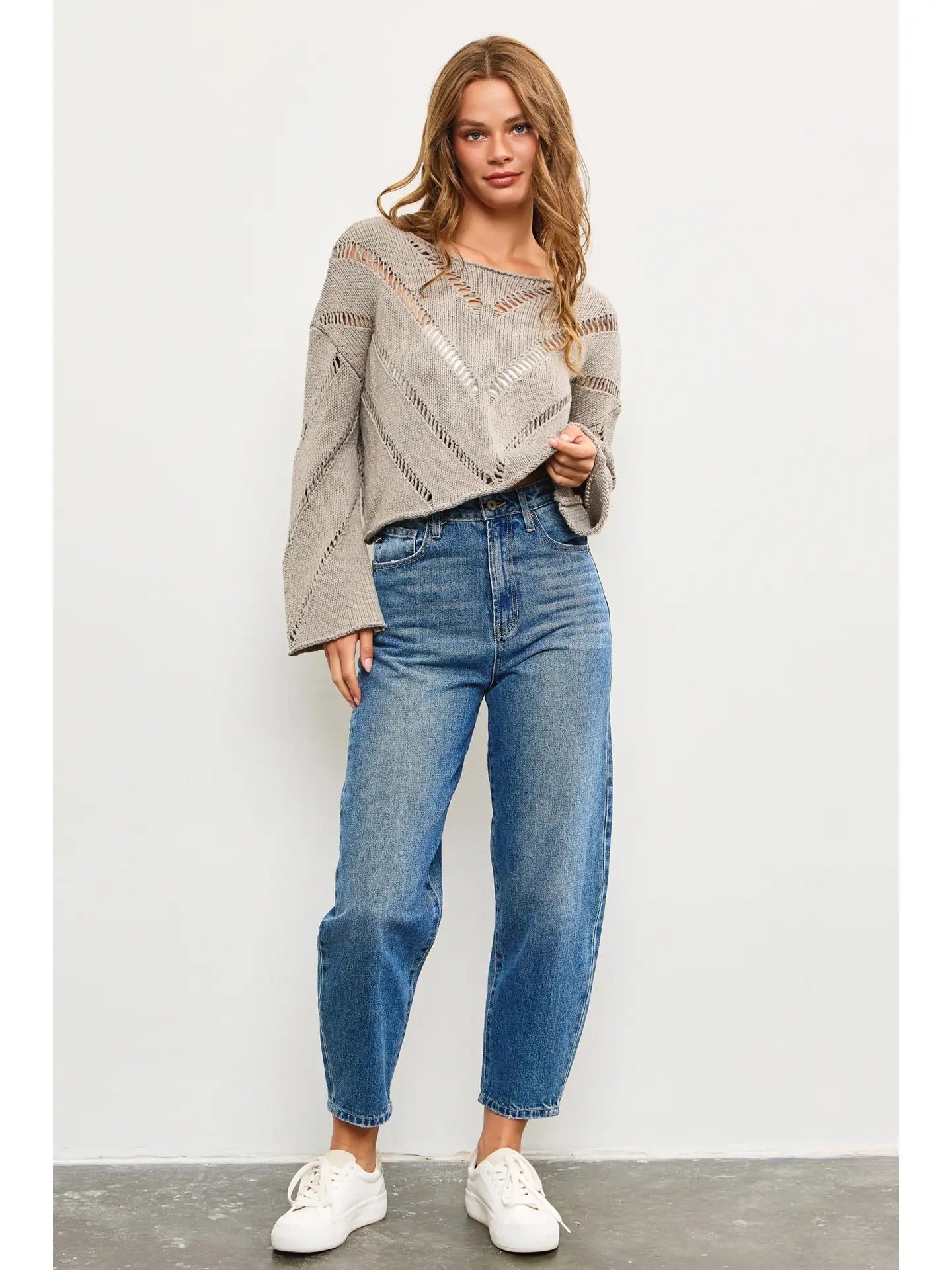 Distressed Cut-Off Knit Top