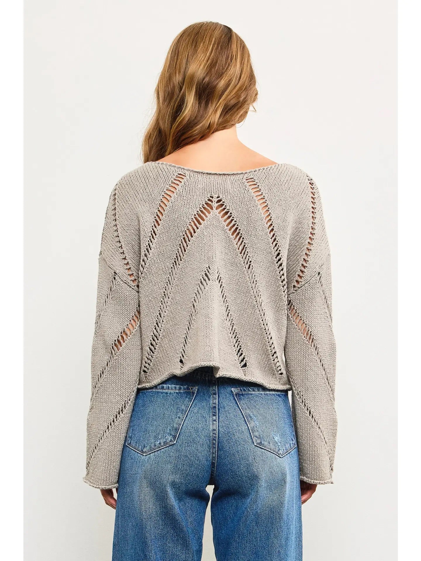 Distressed Cut-Off Knit Top