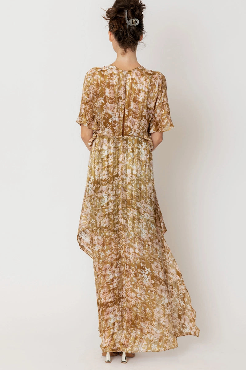 Floral Print Maxi Dress with Lurex