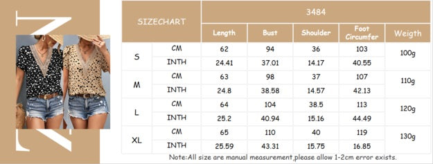 Women Short Sleeve V-Neck Top