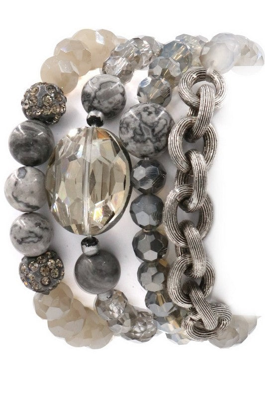 Faceted Stone Bracelet Set