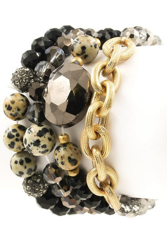 Faceted Stone Bracelet Set