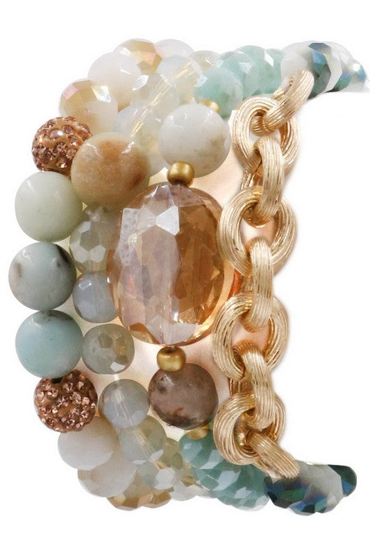 Faceted Stone Bracelet Set
