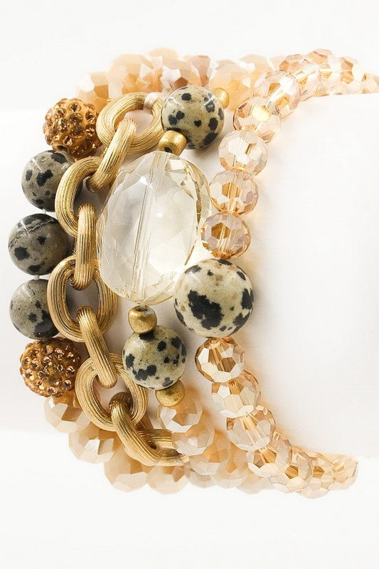 Faceted Stone Bracelet Set