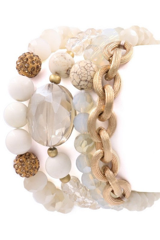 Faceted Stone Bracelet Set