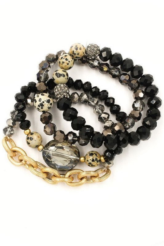 Faceted Stone Bracelet Set