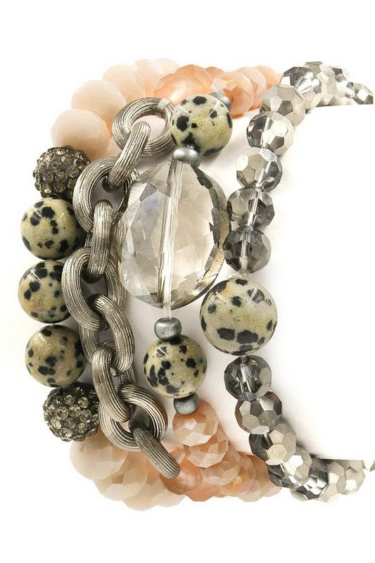 Faceted Stone Bracelet Set