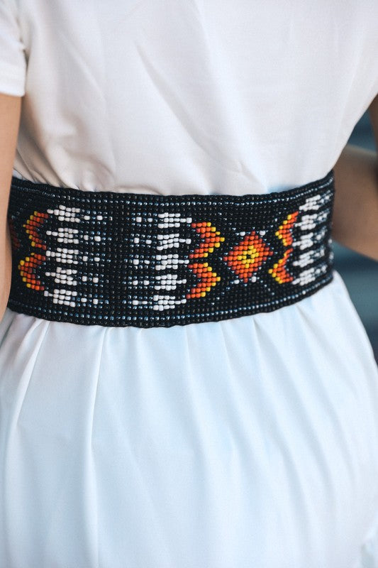 Tribal Pattern Bead Belt