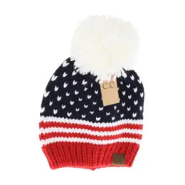 Knit American Pom Beanie