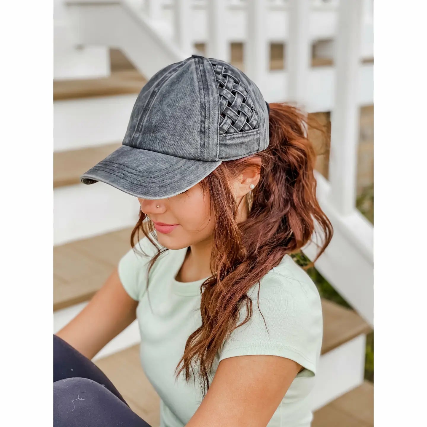 CC Beanie - Basket Woven BB Cap High Pony