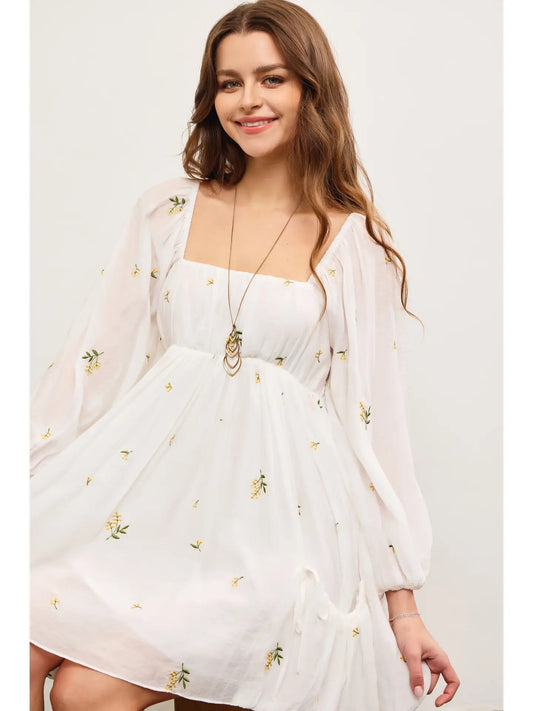 Flower Embroidery Dress