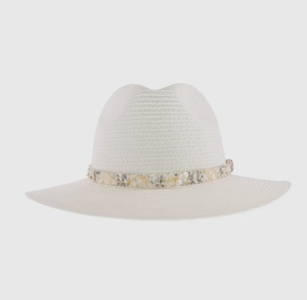 CC Beanie - Gem Cluster Band Straw Panama Hat