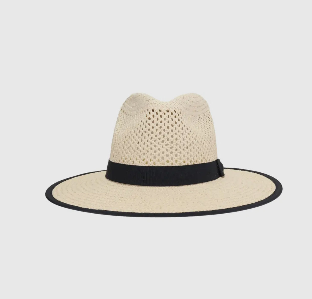 CC Beanie - Open Weave Bow Trim Panama Hat