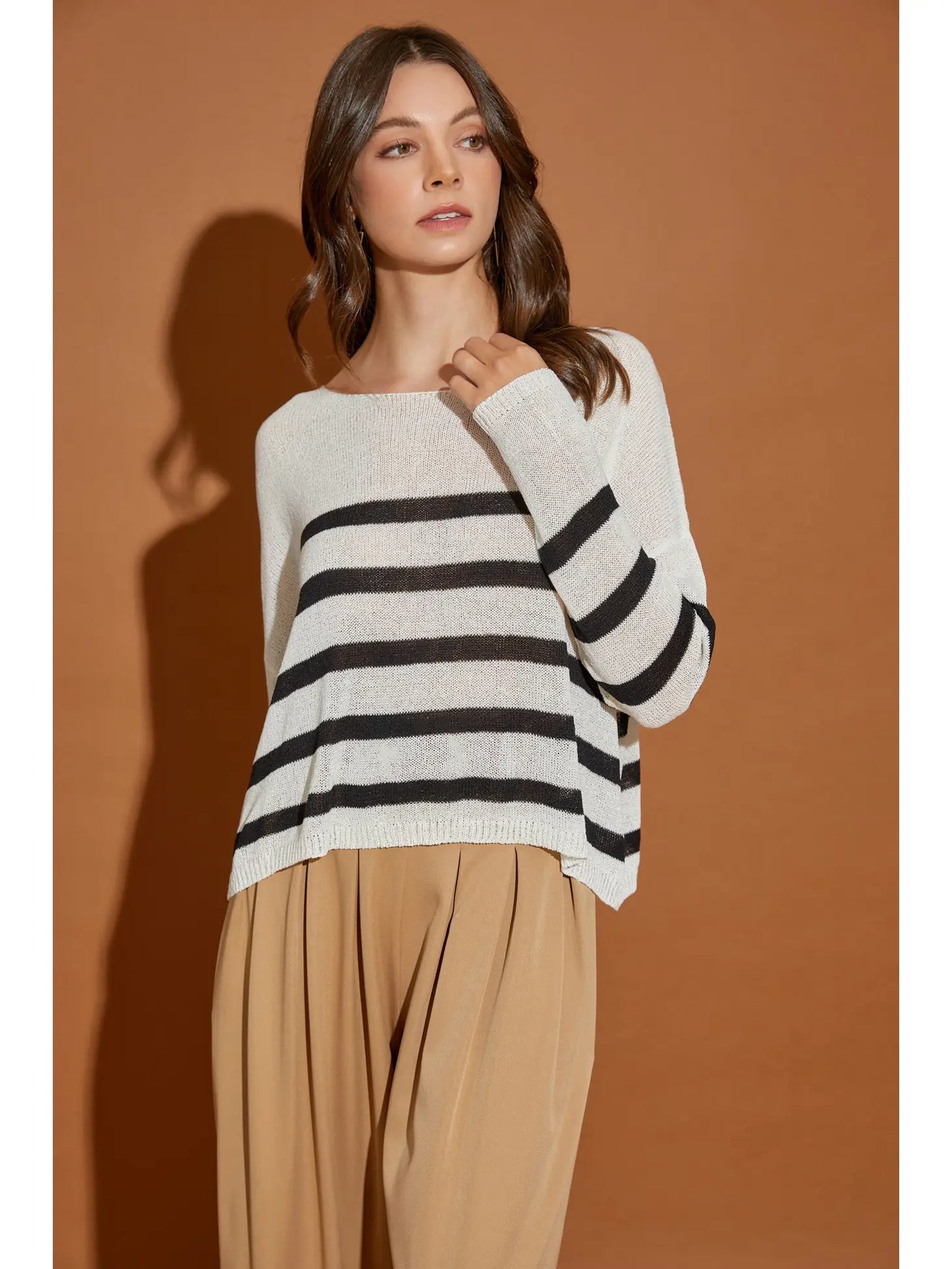 White Top with Black Stripe